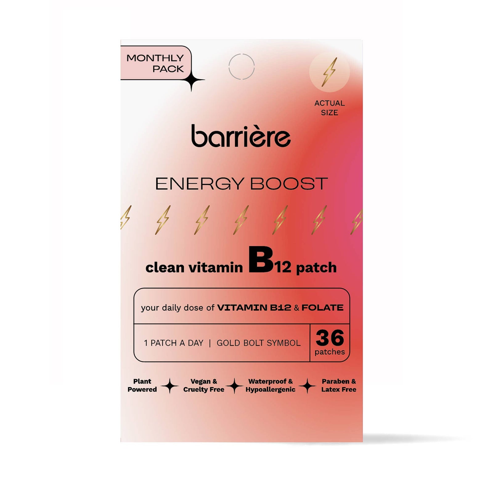 Barriere Energy Boost Vitamin B12 Patch 36pk | Gold Bolt