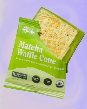 Raaka Chocolate | Matcha White Chocolate Organic Waffle Cone Bar