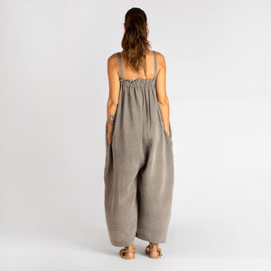 loom.ist - Sile Wide Leg Jumpsuit: Charcoal