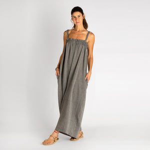 loom.ist - Sile Wide Leg Jumpsuit: Charcoal