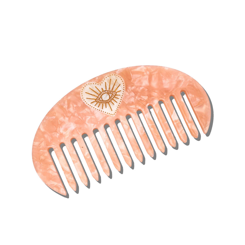 Solar Eclipse - Hand-painted Celestial Heart Gua Sha Treatment Comb | Eco-Friendly