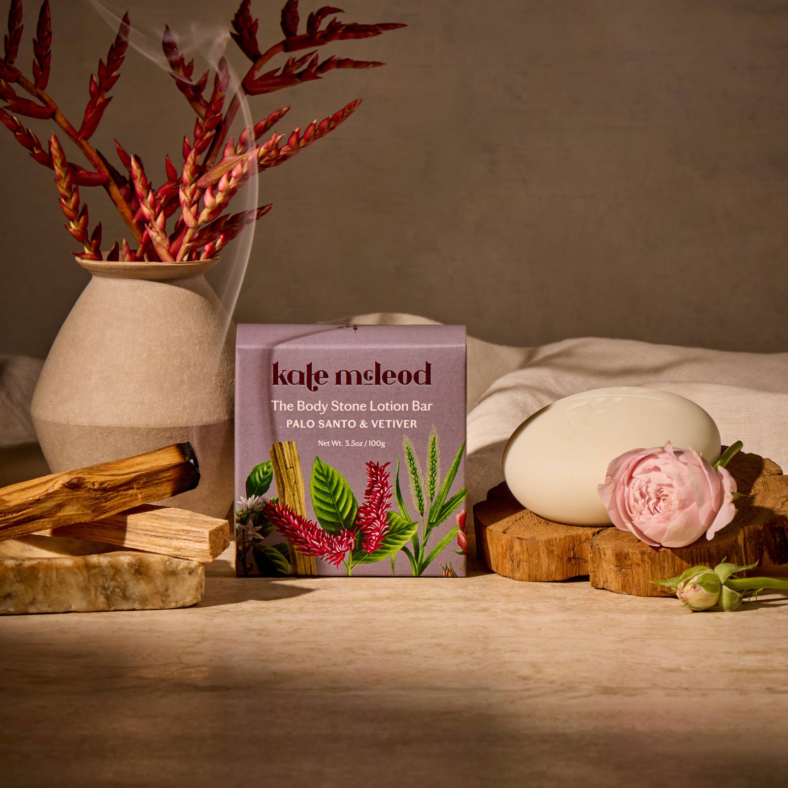 Kate McLeod Palo Santo & Vetiver | Deep Moisturizing Lotion Bar