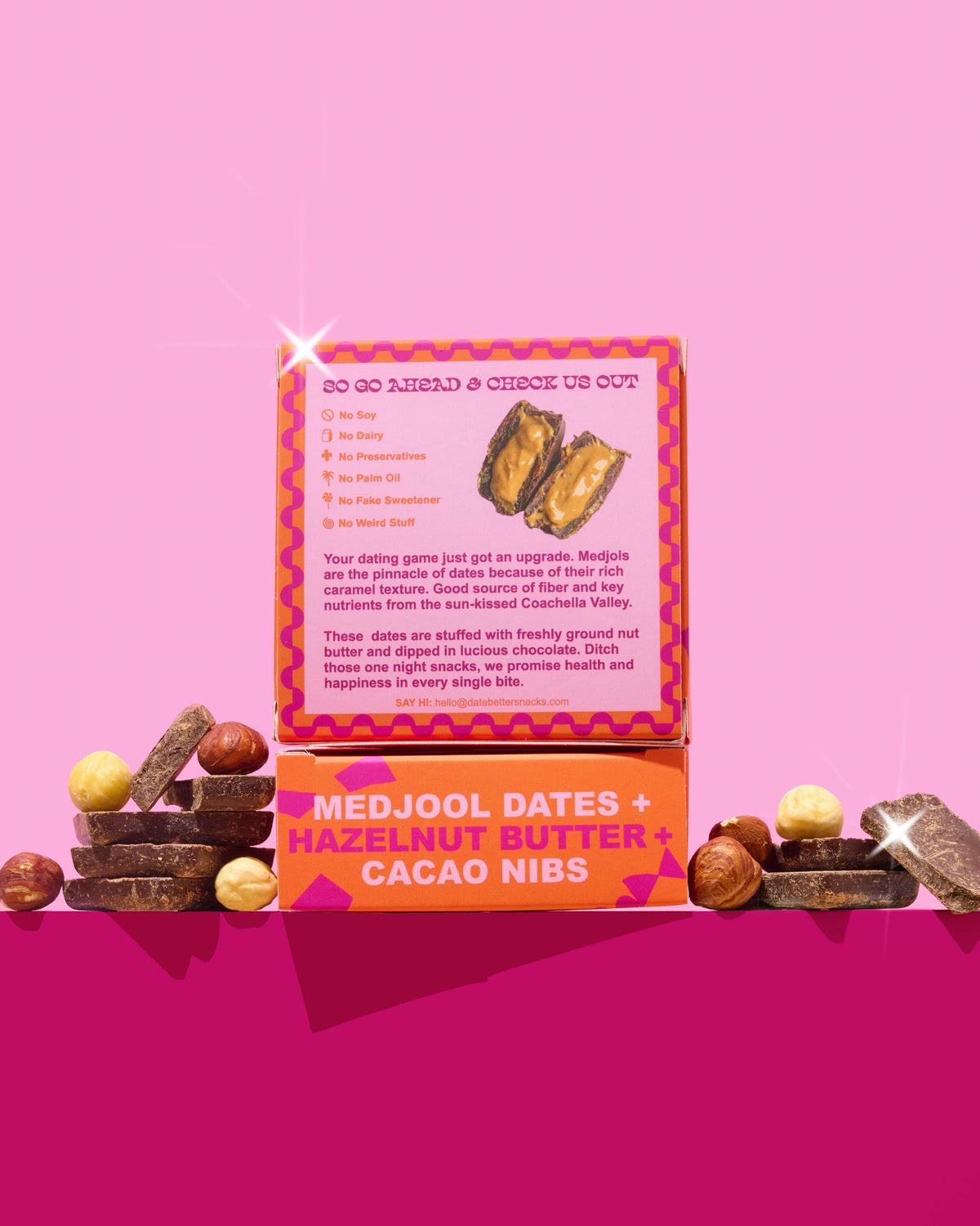 Date Better Snacks - Hazelnut Praline Dark Chocolate Medjool Dates: Standard