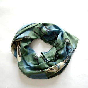 Ichcha Cotton Silk Block printed Women Scarf/Wrap | Lotus Garden