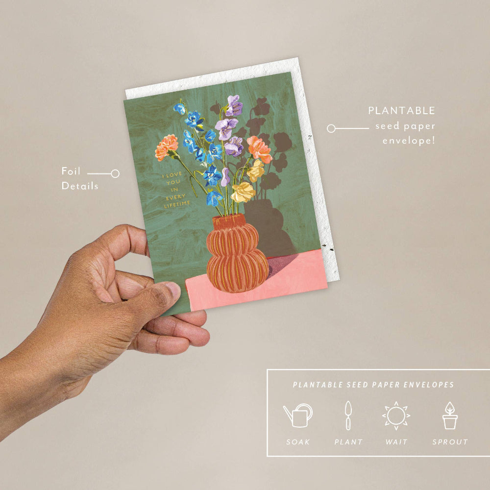 Seedlings - Sweet Days Vase - Love + Friendship Card