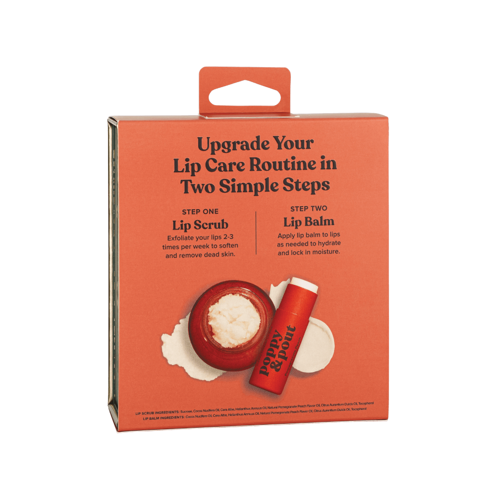 Poppy & Pout Lip Care Duo | Pomegranate Peach