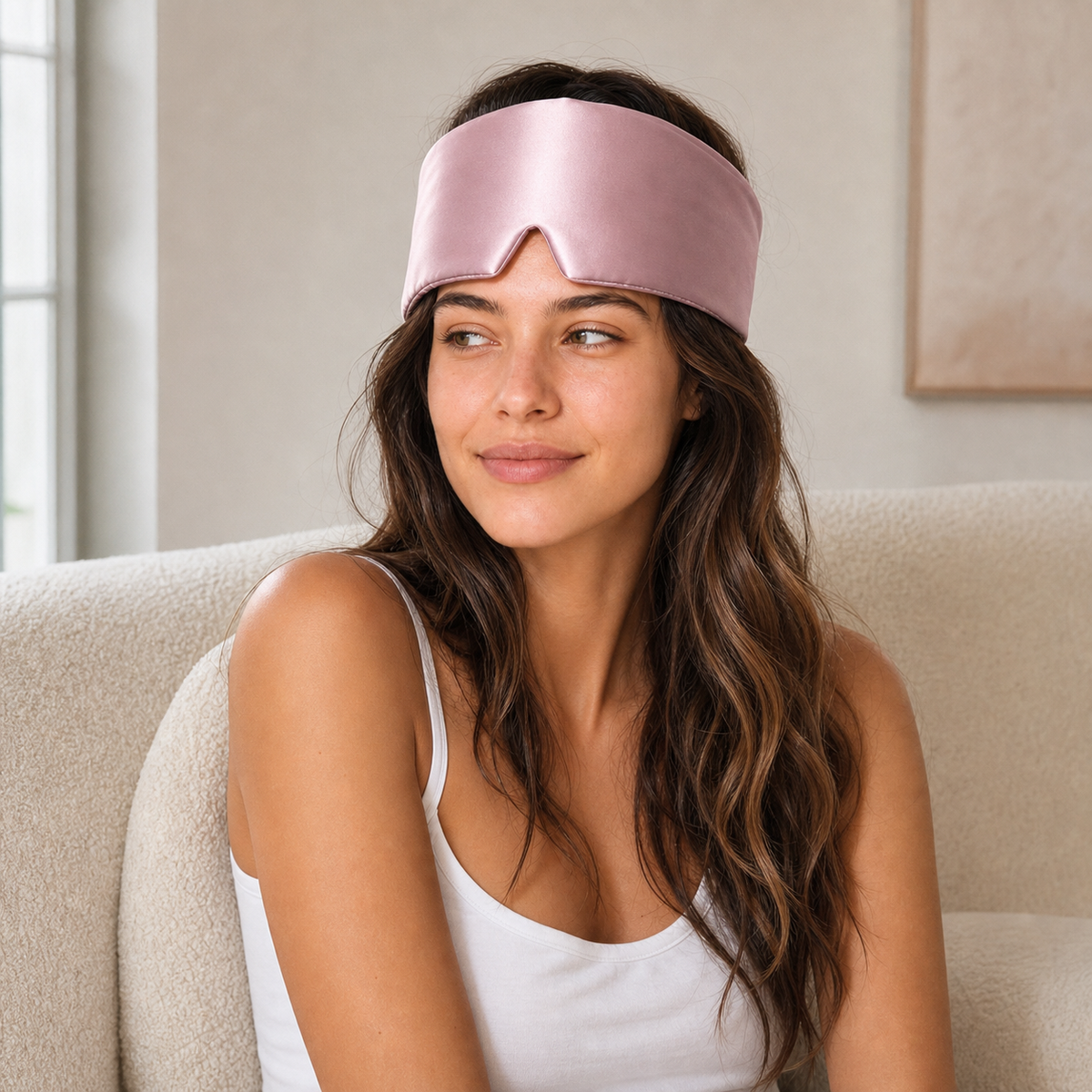 SaySilk™ 100% Mulberry Silk Full-Coverage Deep Sleep Mask | Twilight Mauve