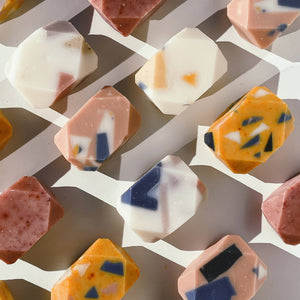 Bell Mountain Naturals Terrazzo Mini Gem Bar Soap | Natural, Sustainable, Modern | Pink