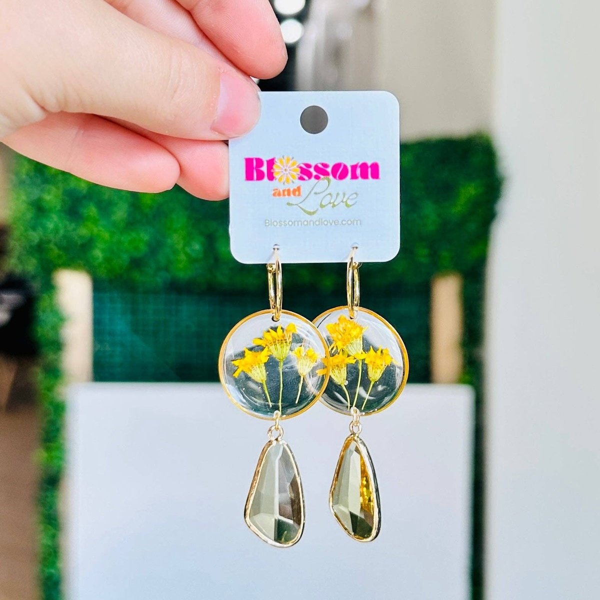 Blossom and Love | Yellow Wildflower Suncatchers Earrings