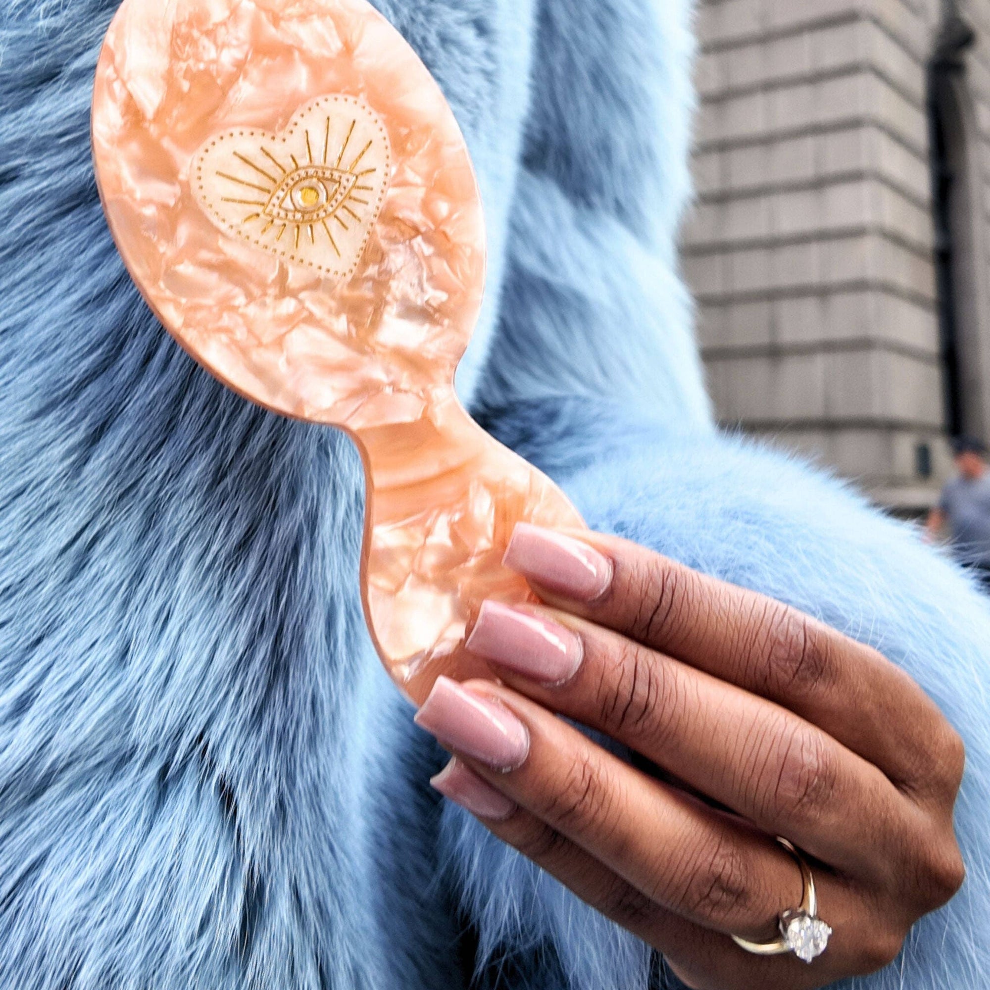 Solar Eclipse Hand-painted Celestial Heart Handbag Hero Brush | Eco-Friendly