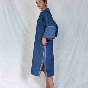 HOME & LOFT Indigo Tribeca Long Sleeve Maxi Kaftan