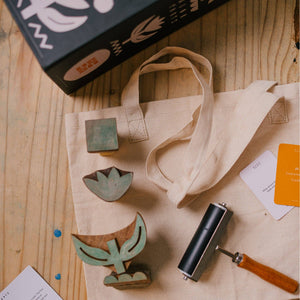 BLOK PARTI Block Printing Tote Kit | Tulip Print