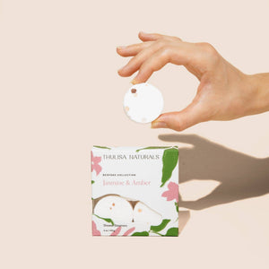 Thulisa Naturals | Bath + Body - Shower Steamers | Jasmine and Amber | 4 Pack Gift Set