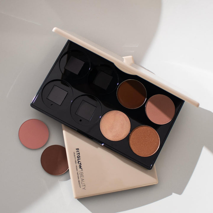 Fitglow Beauty Multi-Use Pressed + Cream Color | Skincare-infused Color Eyeshadow + Blush + Brow + Illuminator + Corrector