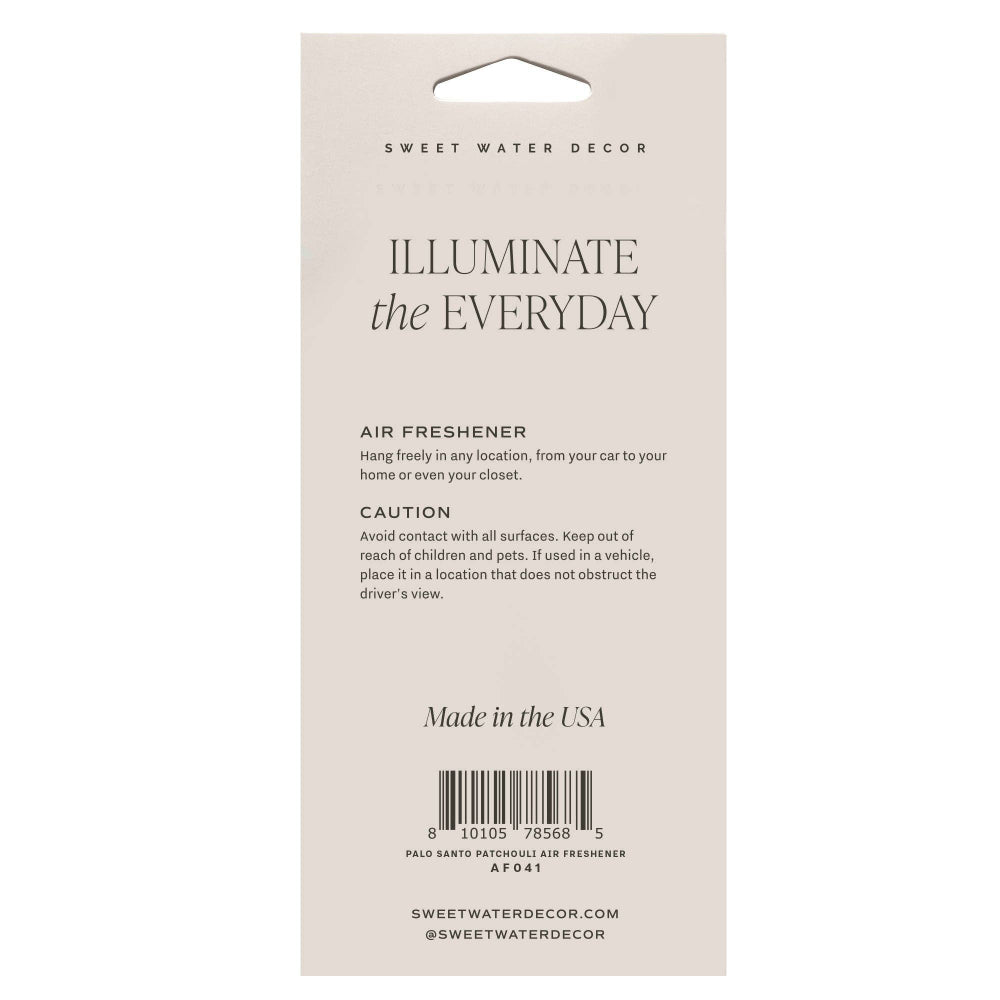 Sweet Water Decor Palo Santo Patchouli Hanging Air Freshener