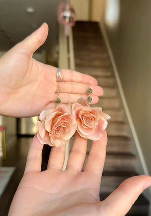 Blossom and Love Peachy Rose Dangles