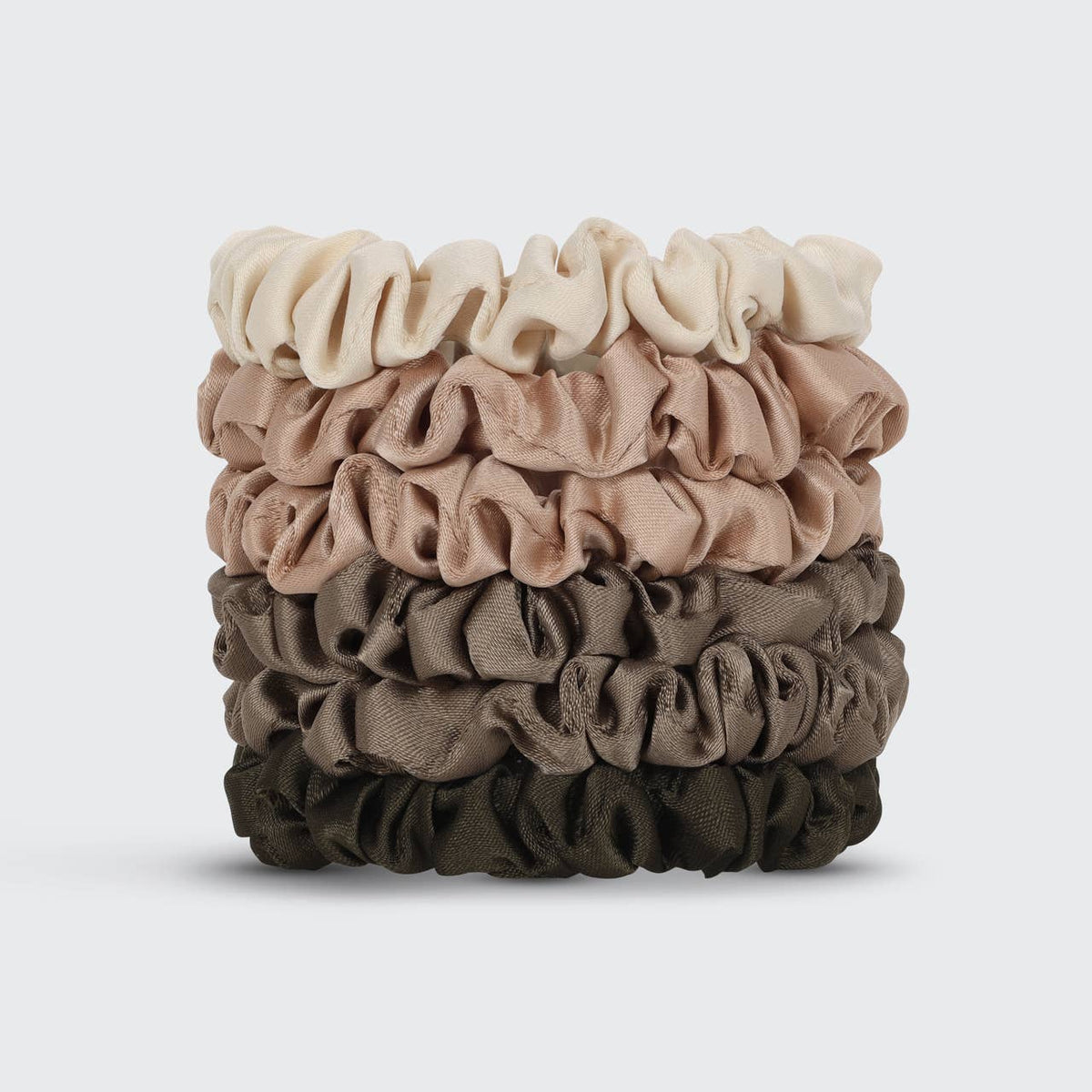 KITSCH Ultra Petite Satin Scrunchies 6pc | Eucalyptus