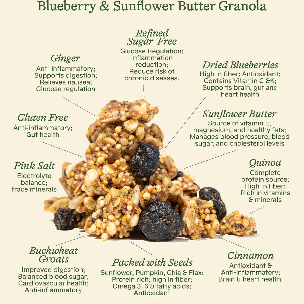 Sweet Deliverance - Blueberry & Sunflower Butter Granola