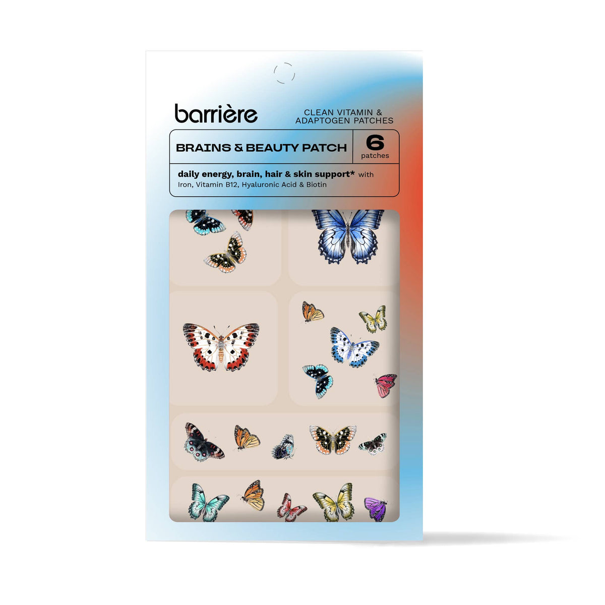 Barriere Brains & Beauty Vitamin Patch 6pk | Butterflies Print