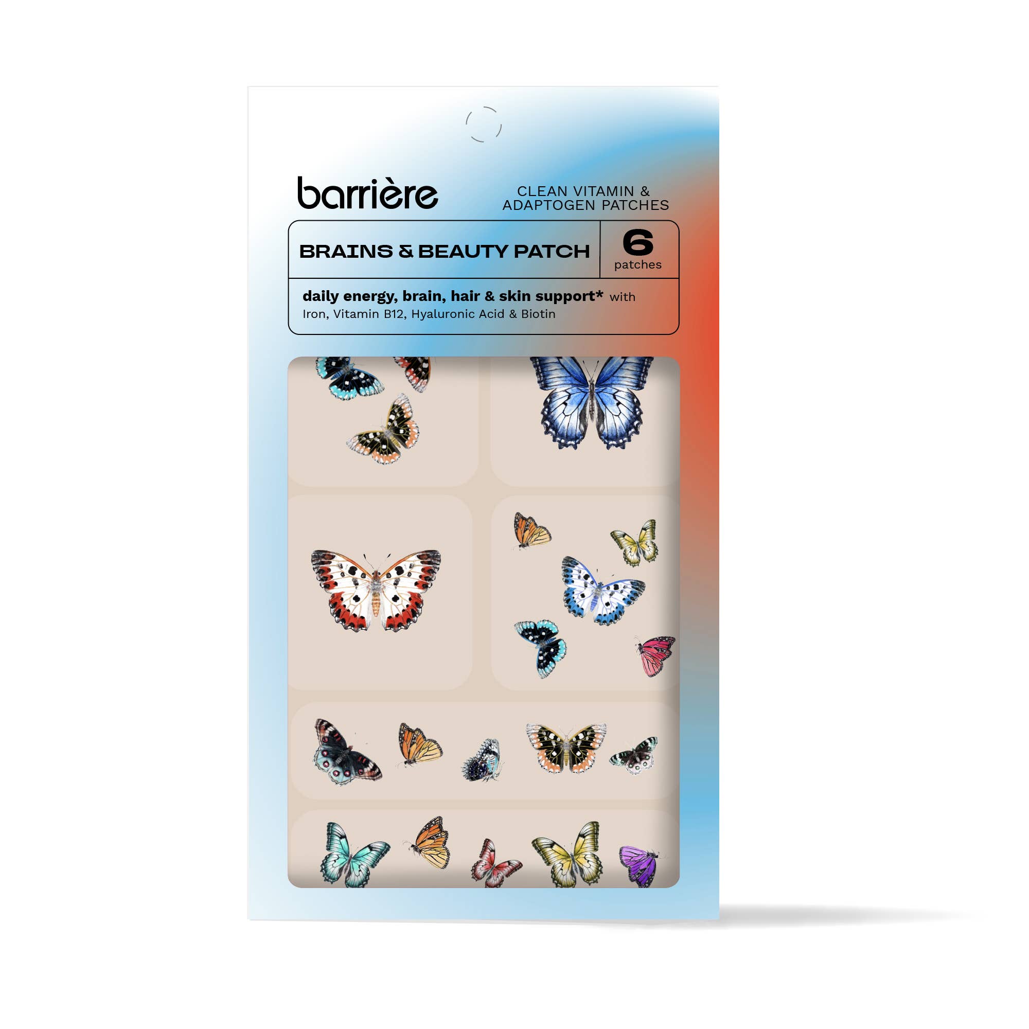 Barriere Brains & Beauty Vitamin Patch 6pk | Butterflies Print