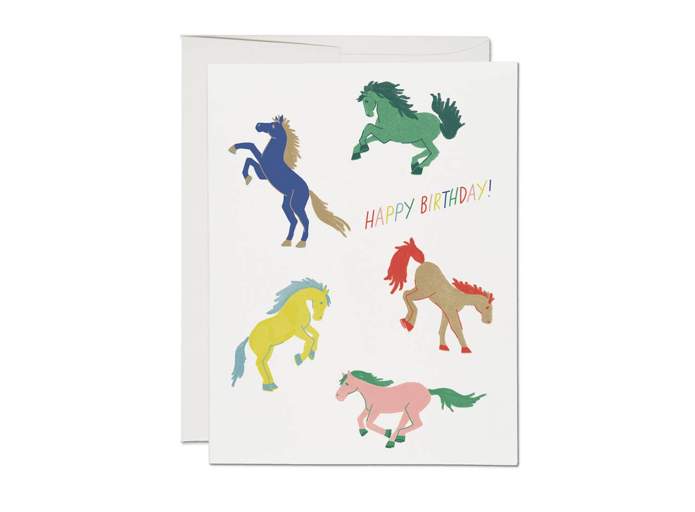 Red Cap Cards Wild Horses Birthday Greeting Card