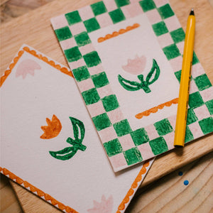 BLOK PARTI Block Printing Stationery Kit | Tulip Print