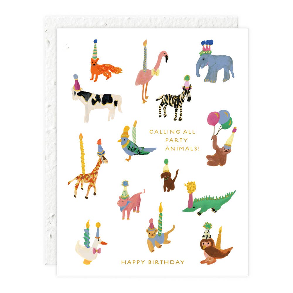Seedlings Animal Party  | Birthday Card