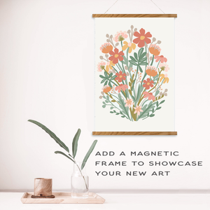 Breathe People - Wildflowers Meditative Art Paint by Number Kit: Kit + Magnetic Frame