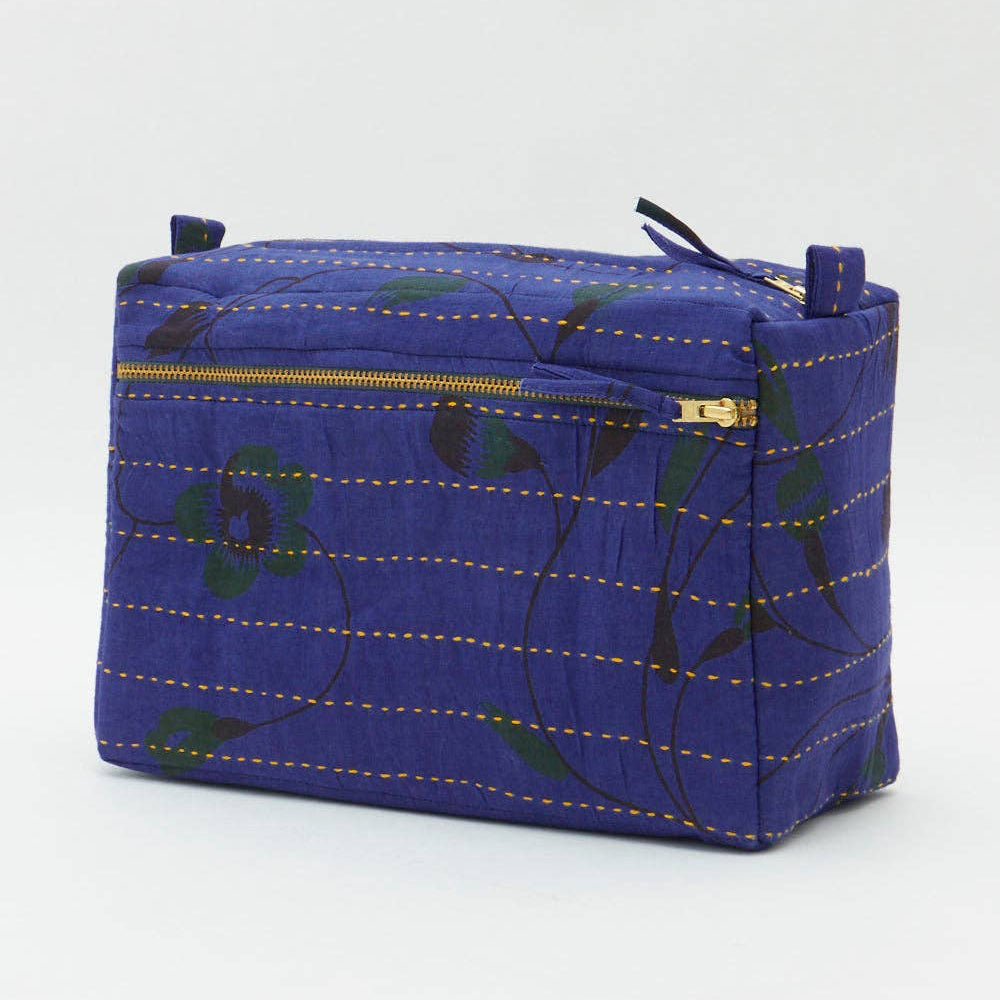 Anchal Kantha Large Toiletry Bag Blue Floral Wildcraft