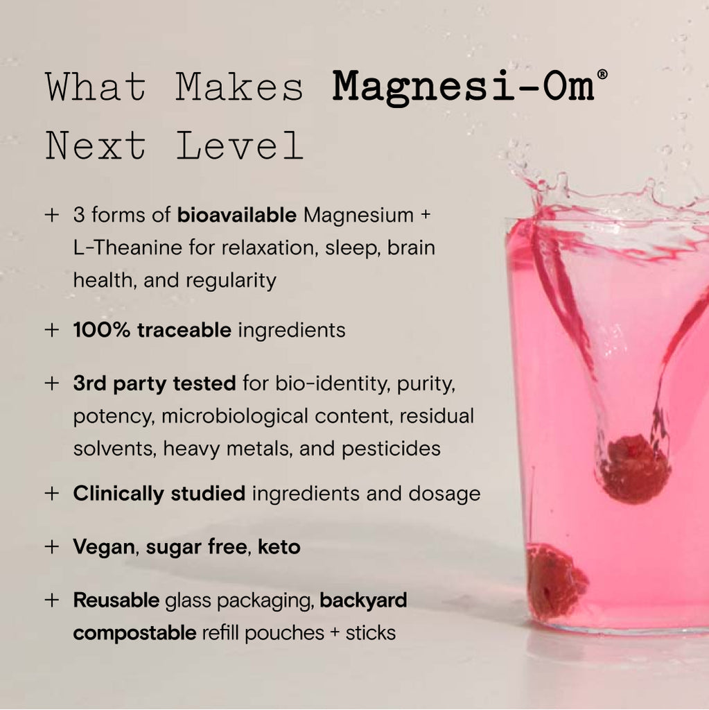 Moon Juice Magnesi-Om | Berry Calm + L-Theanine for Relaxation, Sleep | Single Stick