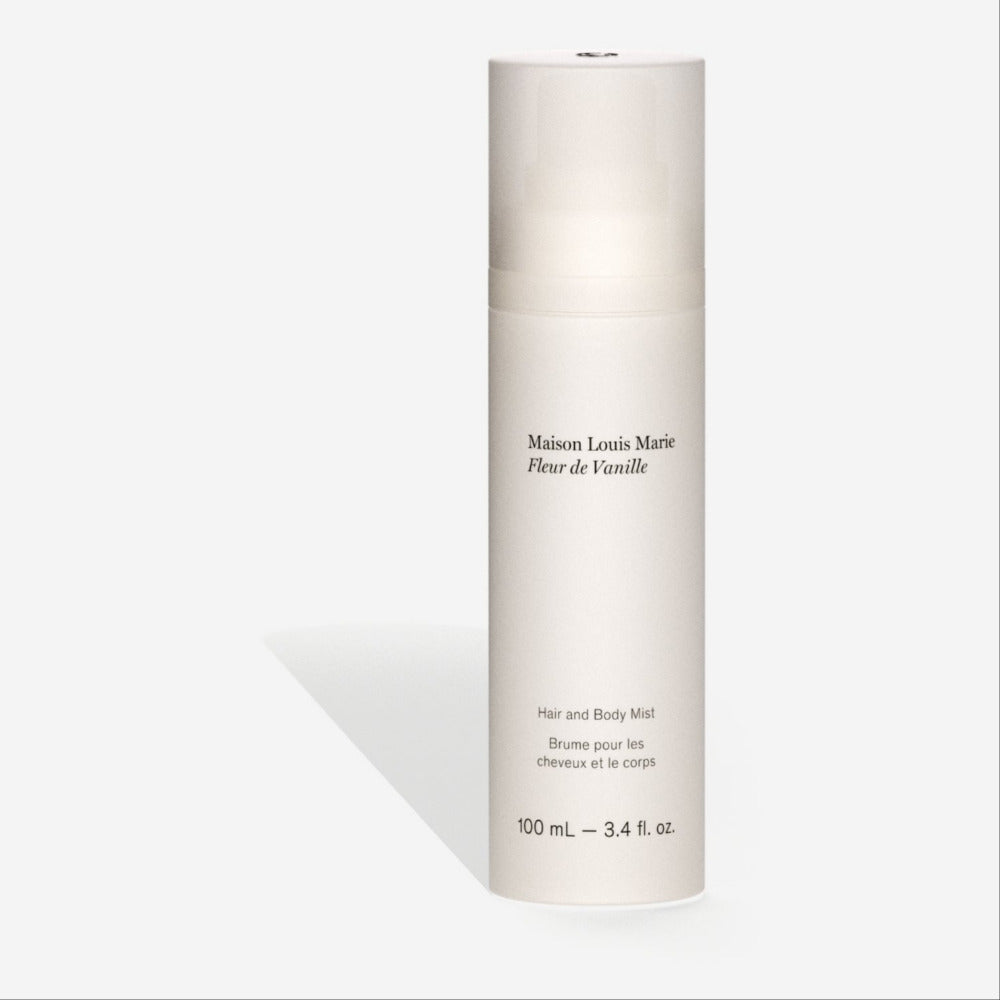 Skincare bottle with white label on a light gray background