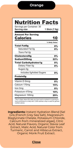 Instant Hydration Premium Electrolyte Drink Mix | Orange 30 ct