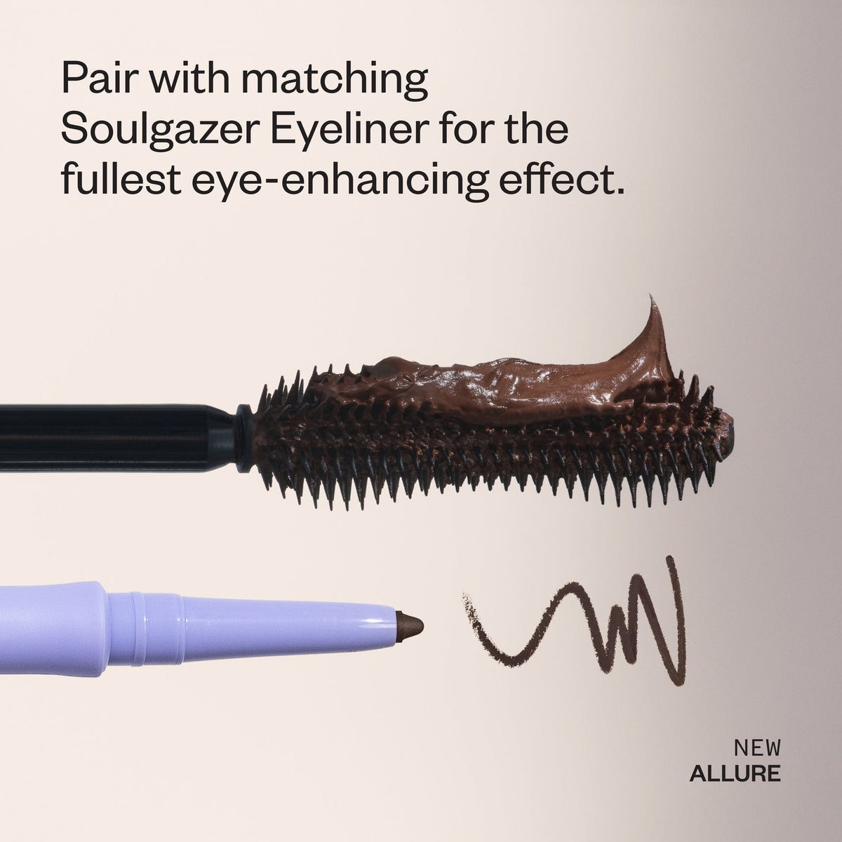 Kosas Soulgazer Mascara Lengthening + Lifting Peptide Mascara in Allure | Dark Brown