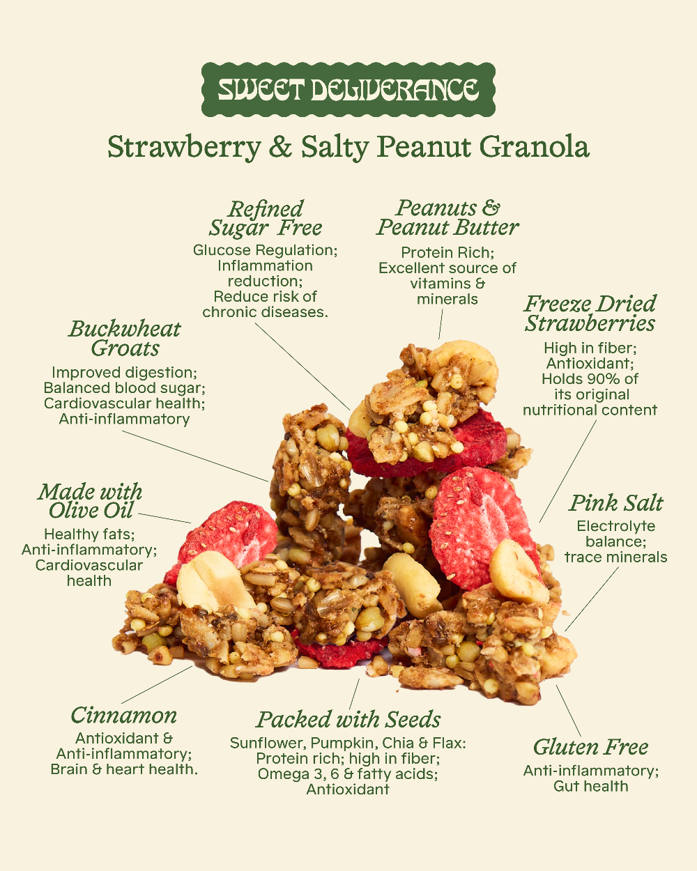 Sweet Deliverance - Strawberry & Salty Peanut Granola: Snack Pack