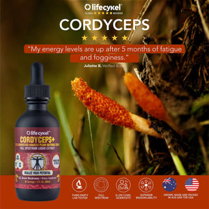 Life Cykel Mushrooms ~ Cordyceps+ Liquid Double Extract 60ml
