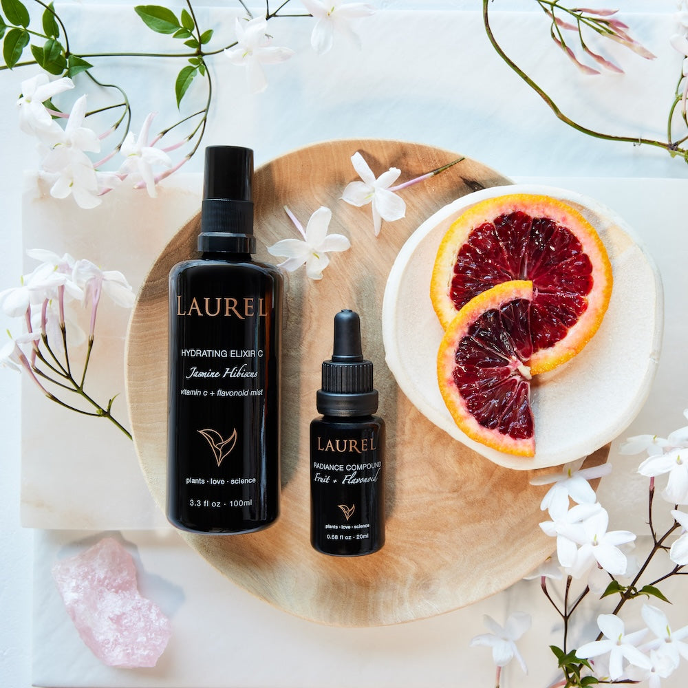 PRE-ORDER | LAUREL Whole Plant Vitamin C Brightening Duo | Hydrating Elixir C Jasmine Hibiscus + Radiance Compound Fruit & Flavonoid