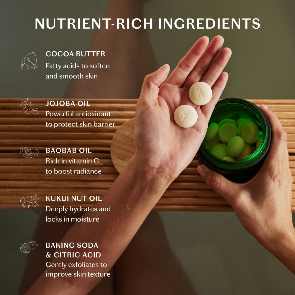 Kate McLeod Breathe Pebble | Deep Moisturizing Solid Bath & Shower Oil | Tray of 20