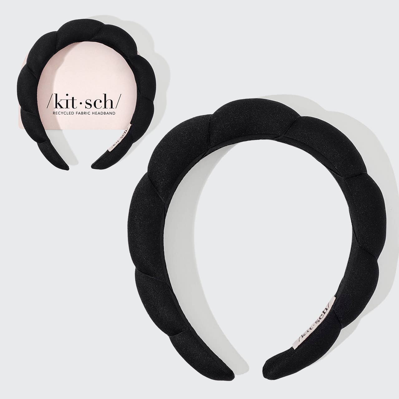KITSCH Recycled Fabric Puffy Headband | Black