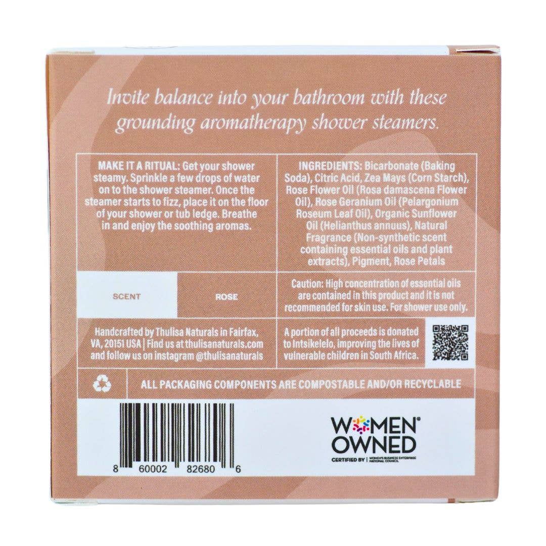 Thulisa Naturals | Bath + Body Shower Steamers | Rose