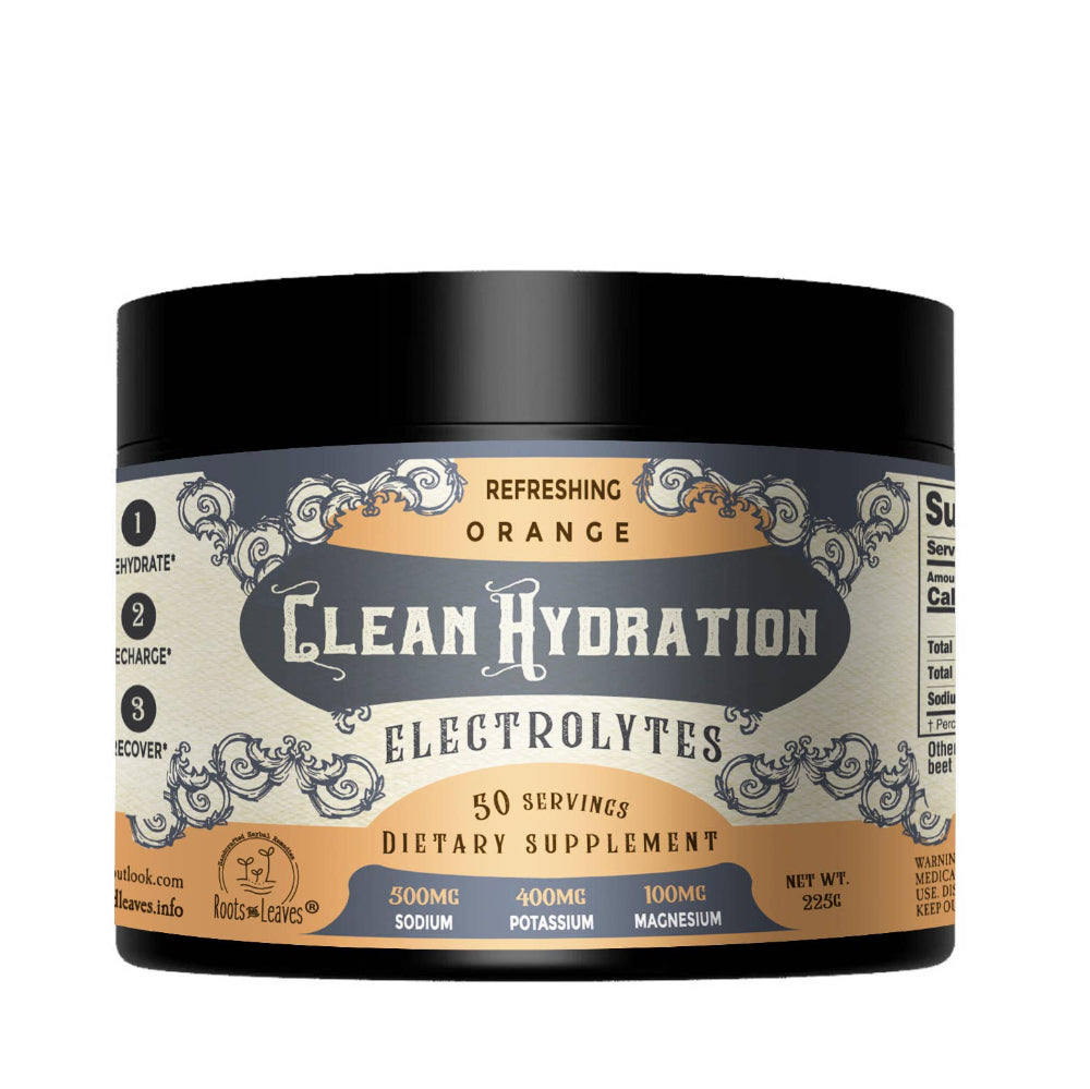 Roots And Leaves - Clean Hydration Electrolytes- Orange- 50 to 100 servings