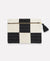 Anchal Checkered Pouch Clutch | Charcoal