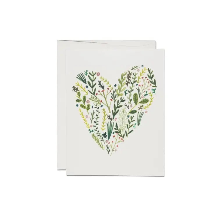 Red Cap Cards Floral Heart Love Greeting Card