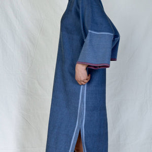 HOME & LOFT Indigo Tribeca Long Sleeve Maxi Kaftan