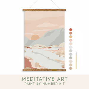 Breathe People - Walk in Nature Meditative Art Paint by Number Kit: Kit + Magnetic Frame