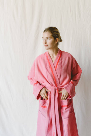 HOME & LOFT Gypsy Pink Tribeca Long Bathrobe | Size Medium