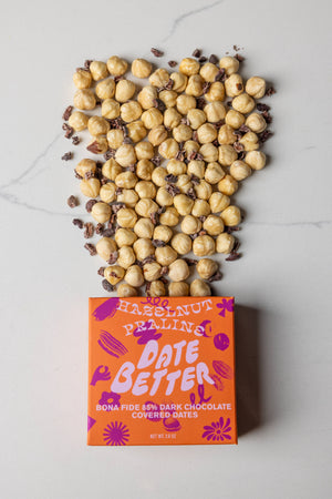 Date Better Snacks - Hazelnut Praline Dark Chocolate Medjool Dates: Standard