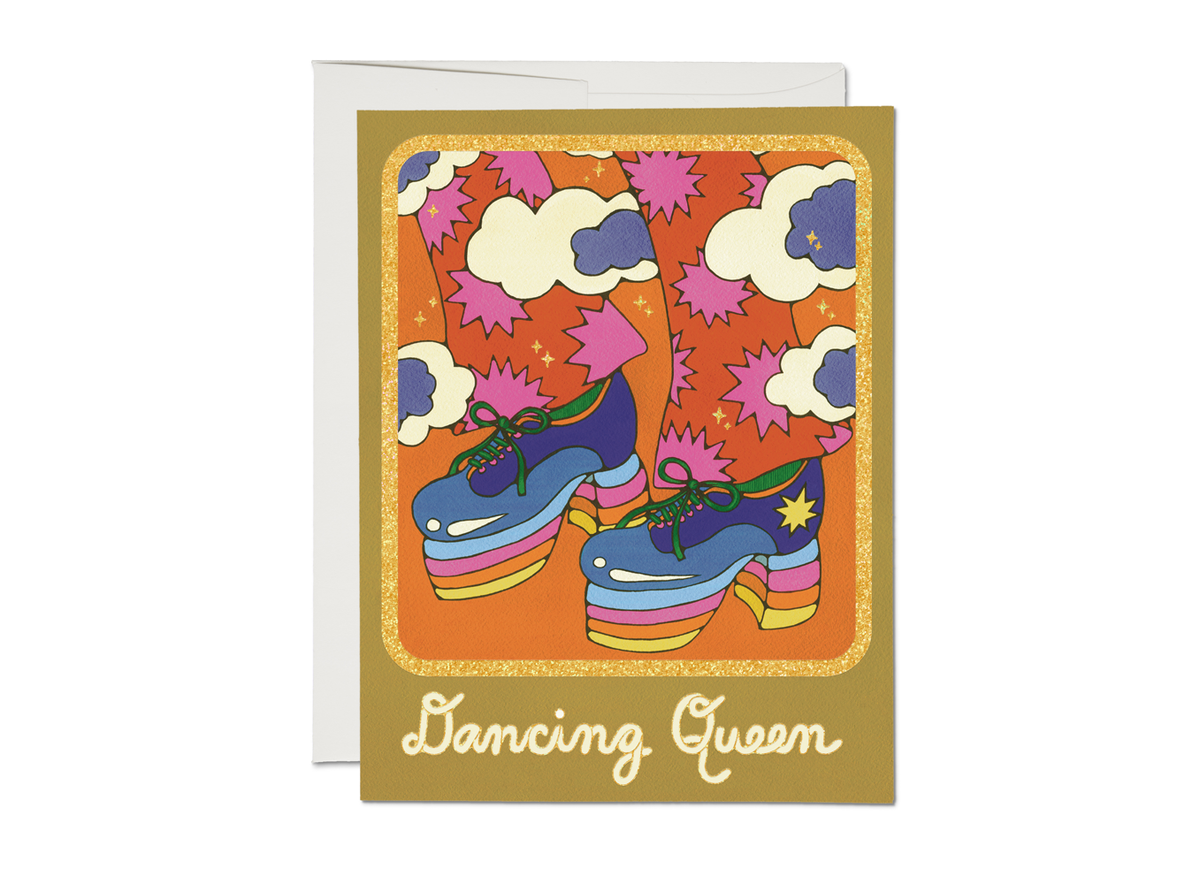Red Cap Cards Dancing Queen Friendship Greeting Card