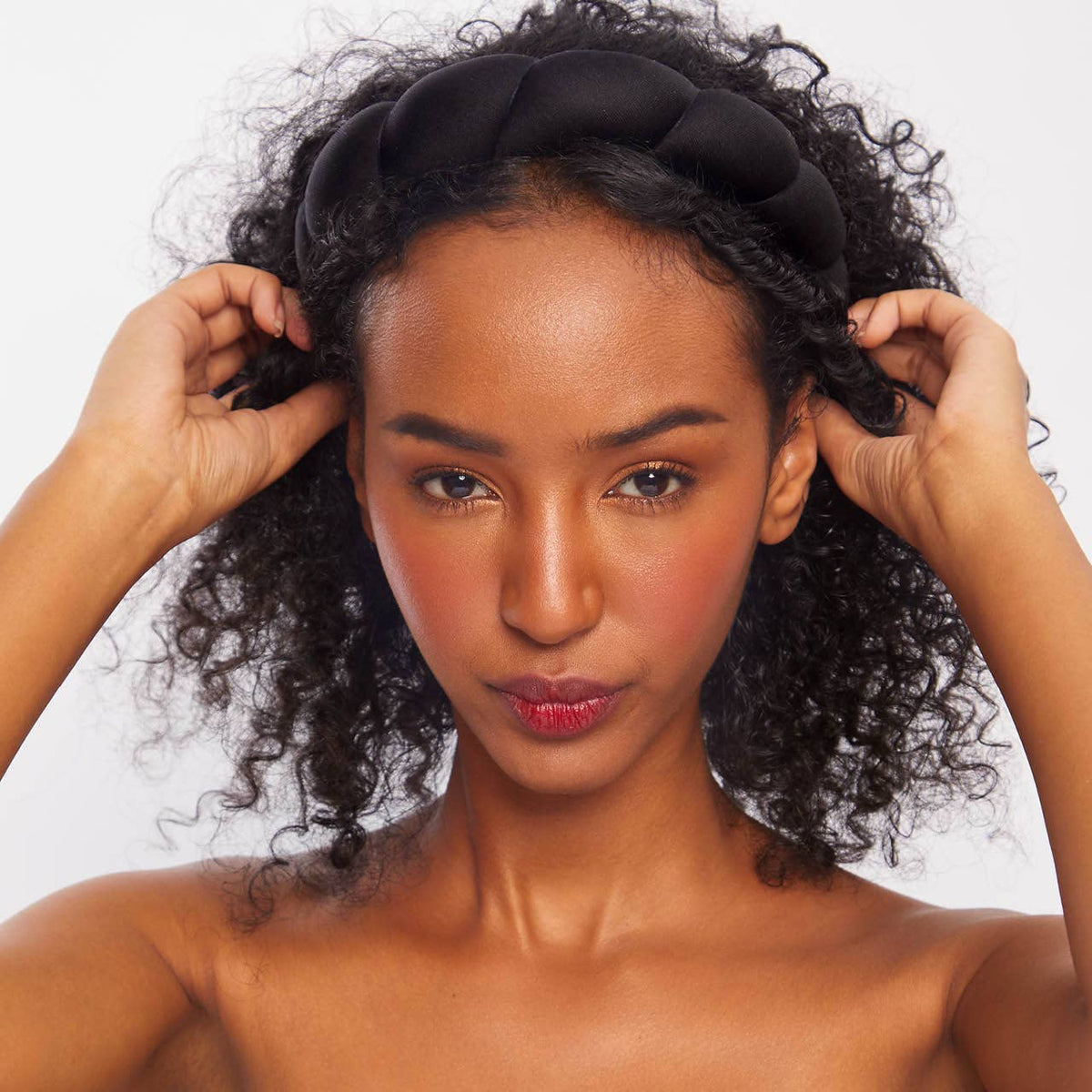 KITSCH Recycled Fabric Puffy Headband | Black