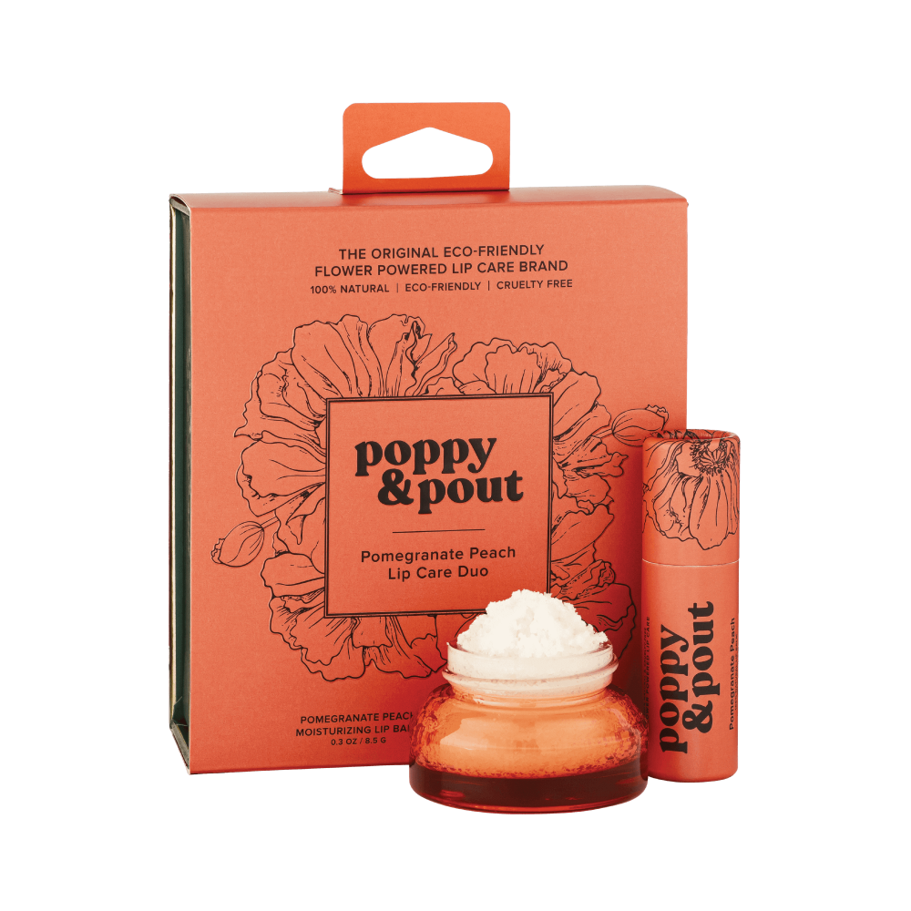 Poppy & Pout Lip Care Duo | Pomegranate Peach