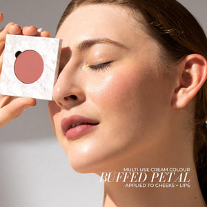 Fitglow Beauty Multi-Use Pressed + Cream Color | Skincare-infused Color Eyeshadow + Blush + Brow + Illuminator + Corrector